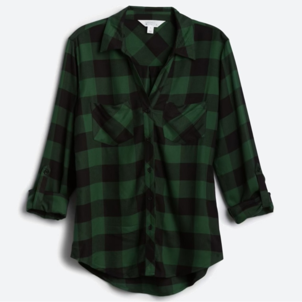 Market & Spruce Plaid Button Down, XXL